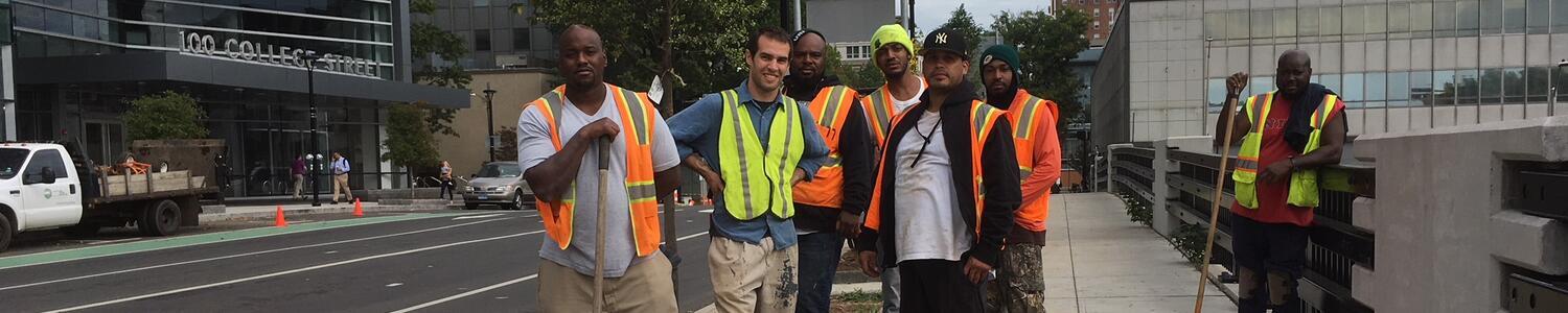 Workers doing city tree work