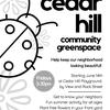 Flyer for Cedar Hill Community Greenspace (English version)