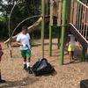 Kids cleaning up a playground