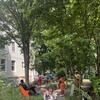 Reading to pass the bucket of mulch along!