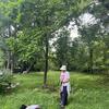 Susan guiding Rosey on where to weed!