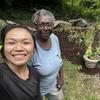 Joan and I adding compost and mulch to the Children's Garden!
