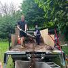 Patrick and YOSSI off-loading more mulch!