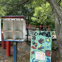 Cedar Hill signboard with flyer